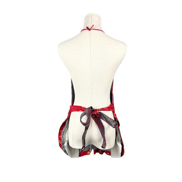 Handmade Upcycled Denim Bib Apron OS Cottagecore Country DIY Artsy Mixed Media - Picture 6 of 14